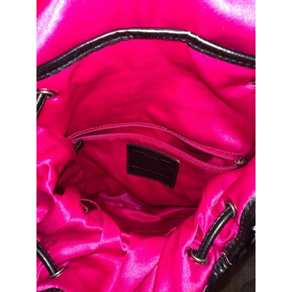 Coach Poppy Floral Black Red Backpack Print Front Zipper Adjustable Straps - Picture 7 of 15